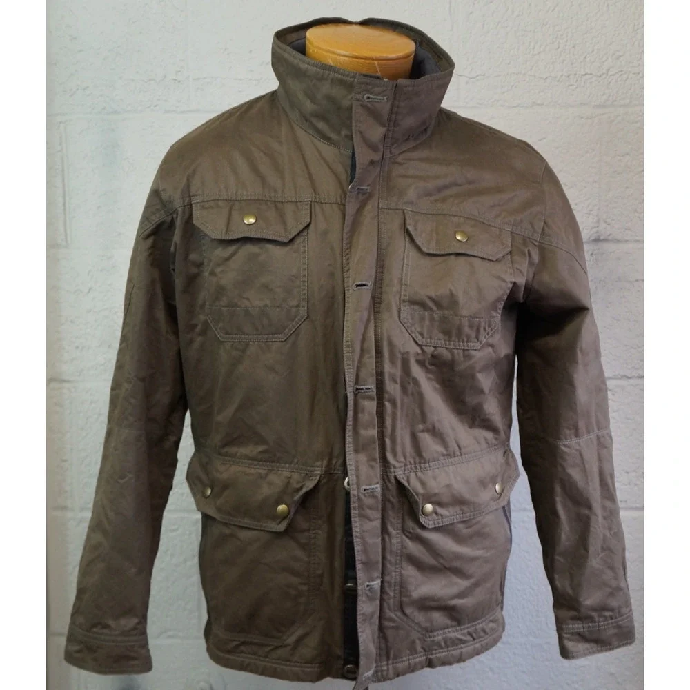 Men's Kuhl Projekt Insulated Kollusion Brown Quilt Lined Zip Up Coat Jacket Sz L - Picture 1 of 14